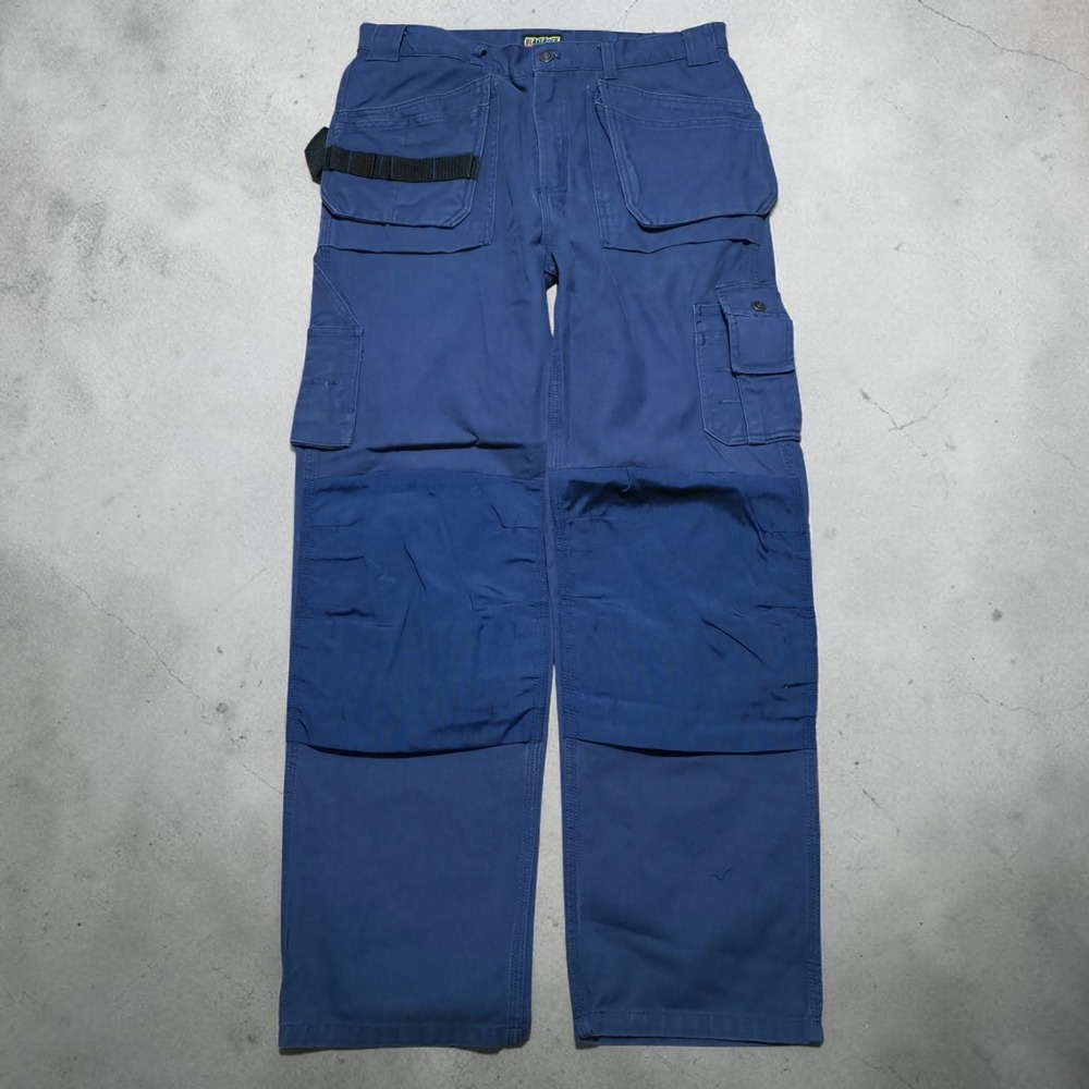 Blaklader Carpenter Double Knee Canvas Mens 36 x 32 Blue Work Pants * No Pads *